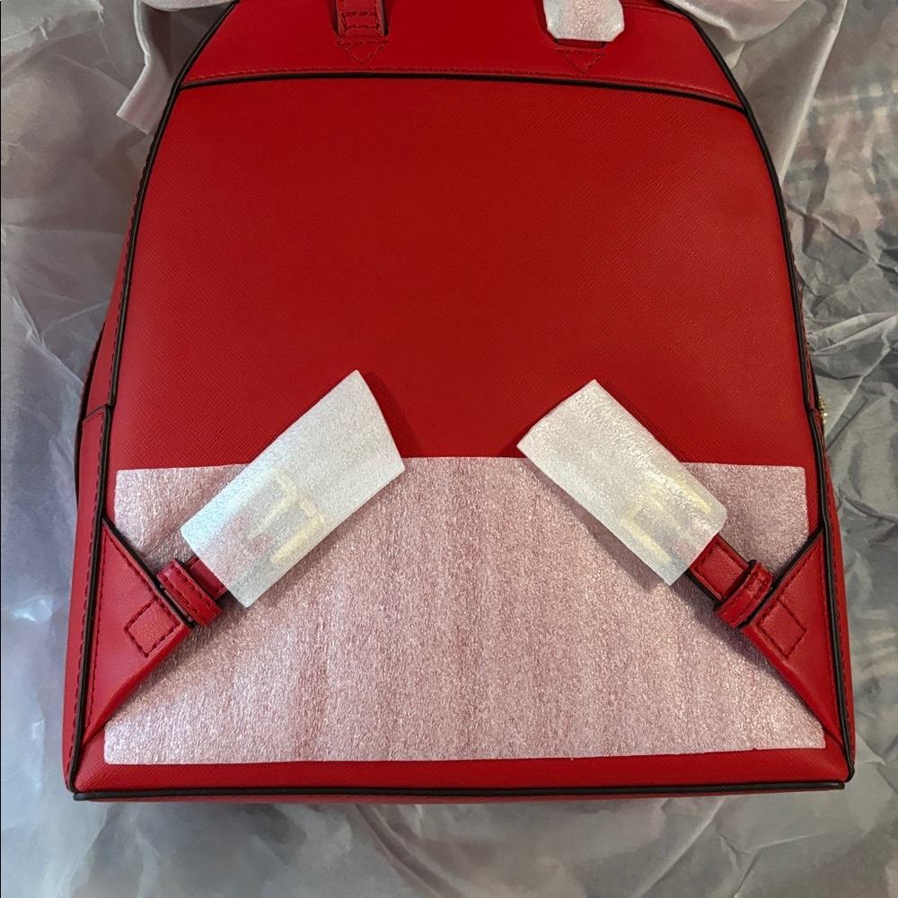 Michael Kors Red Sheila Saffiano Backpack - Picture 2 of 5